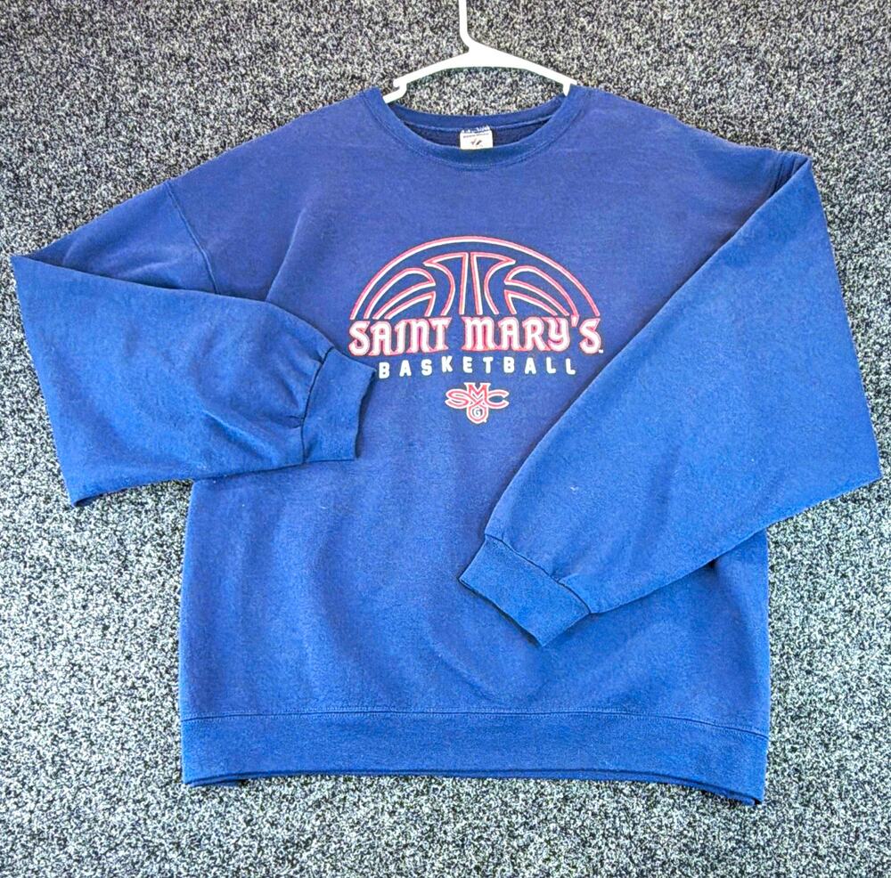 JERZEES Saint Mary's Gaels Basketball NCAA Blue Crewneck Sweatshirt 2XL